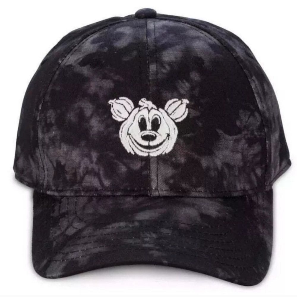 NWT Disney Halloween Mickey Pumpkin Black Tie Dye Glow in the Dark Hat - Picture 2 of 8